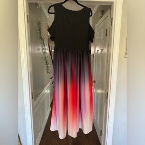 Ombré maxi dress with peekaboo sleeves size Large